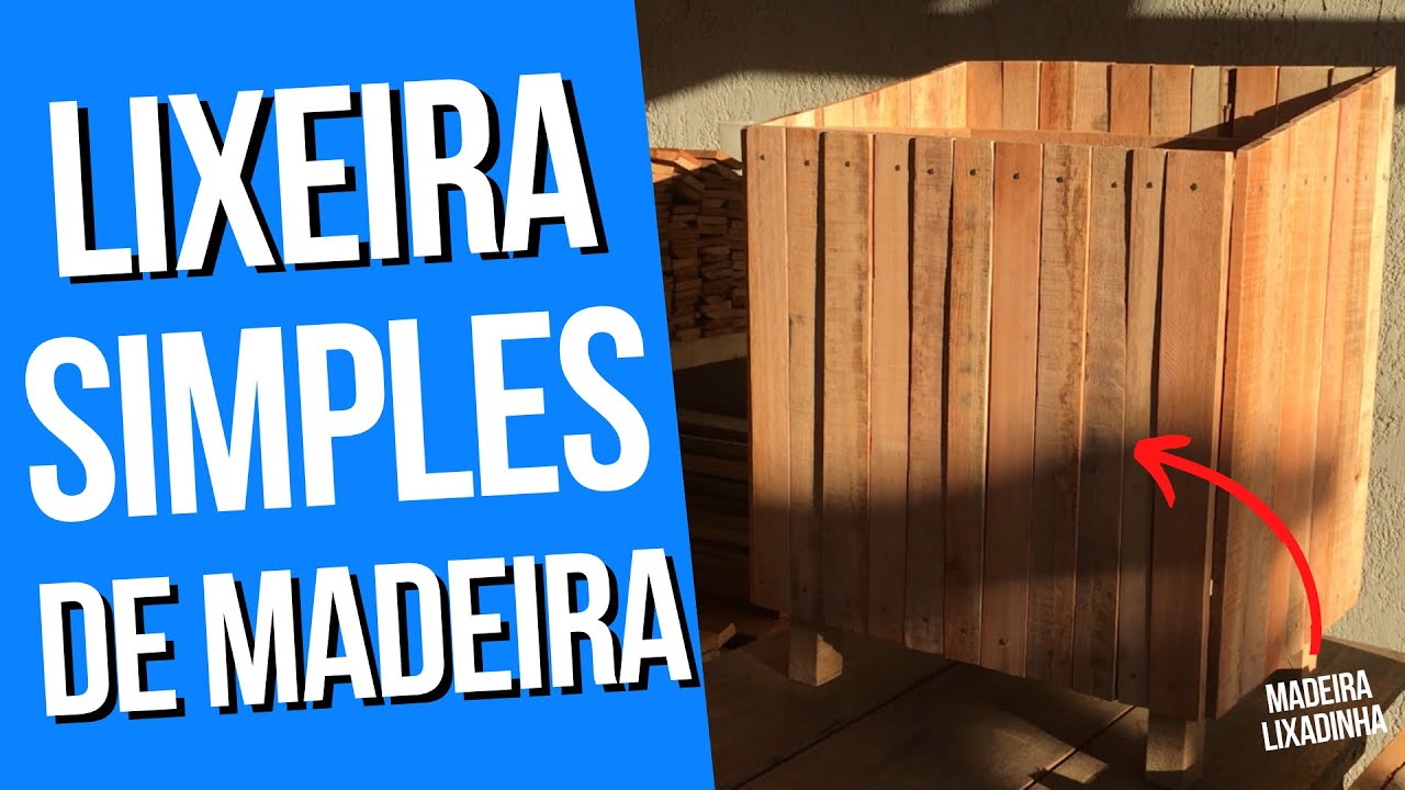 Lixeira de Madeira SIMPLES de Fazer - Madeira Usada e De Paletes