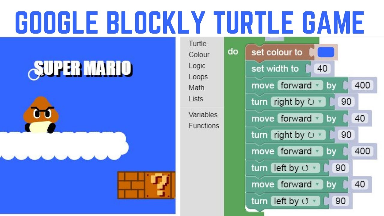 Google blockly turtle game