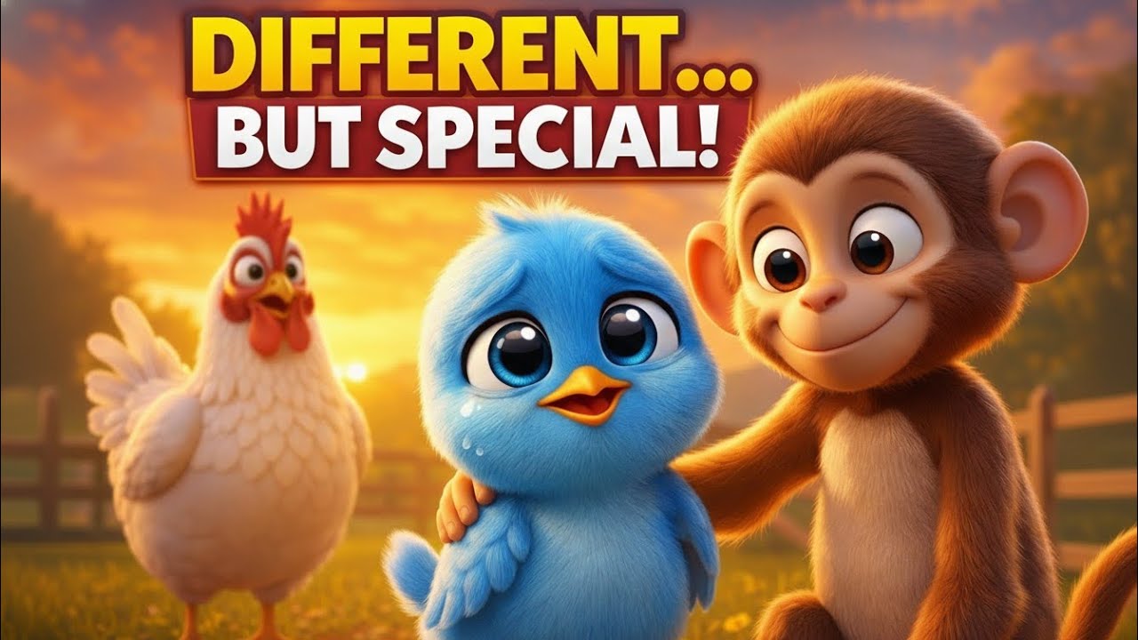 The Blue Chick Who Found a True Friend 💙 | Heartwarming Animated Story