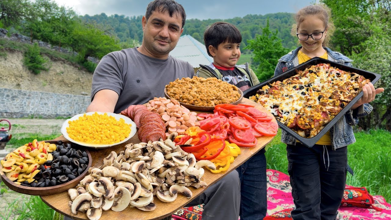 COOKING THE BEST PIZZA YOU HAVE EVER SEEN! COOKING A HUGE 40KG FISH! HARVESTING APRICOTS! RURAL LIFE