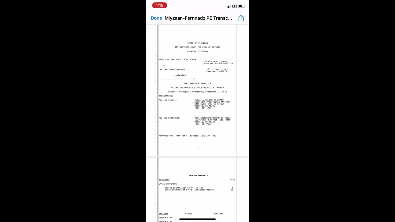 The People of the State Of Michigan vs  Ali A Miyzaan-Fernnadze  Case #: 19-007383-01-FH