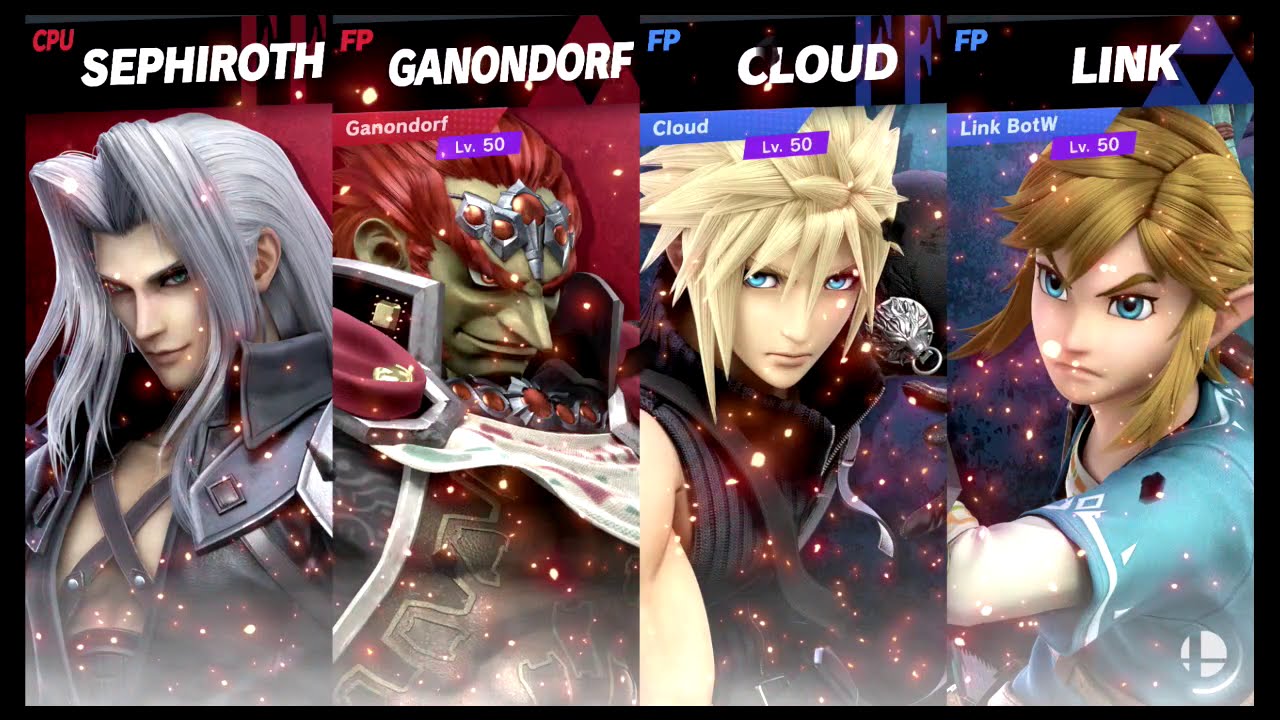 Super Smash Bros Ultimate Amiibo Fights – Sephiroth & Co #308 Sephiroth & Ganondorf vs Cloud & Link