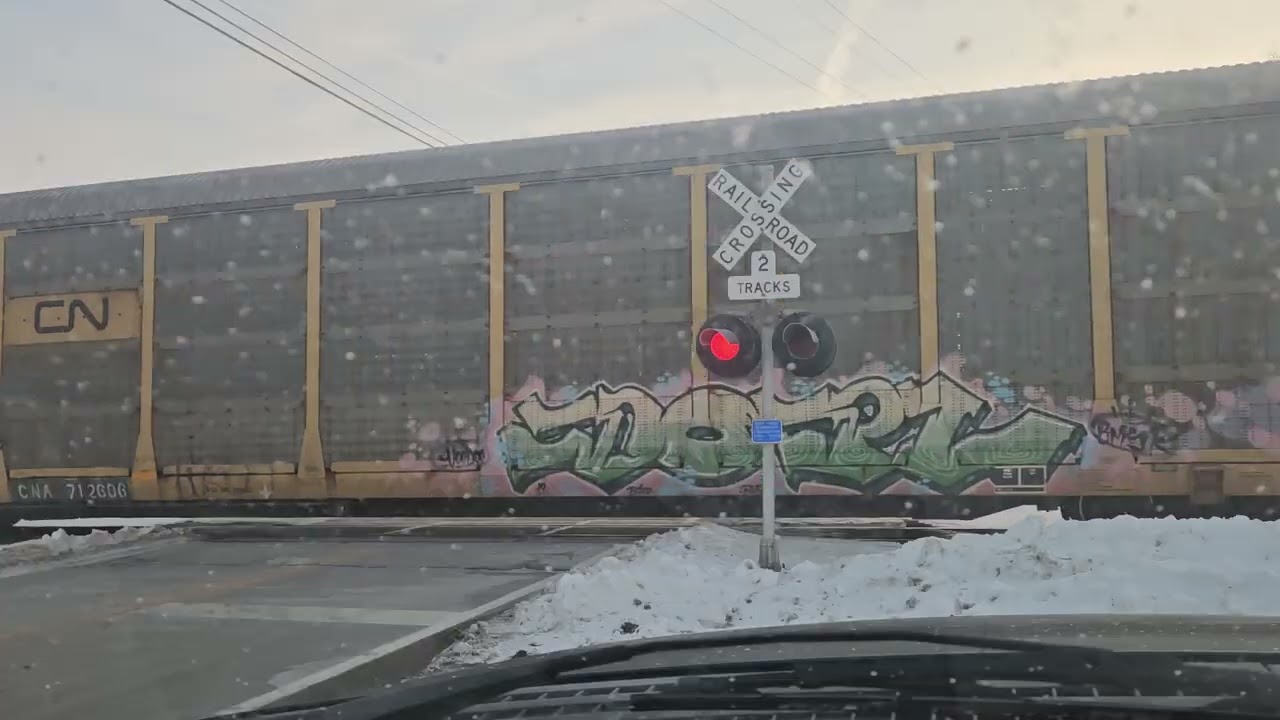 Northbound CSX Mixed Freight With Single Locomotive Up And A DPU In The Middle.  2/5/26.