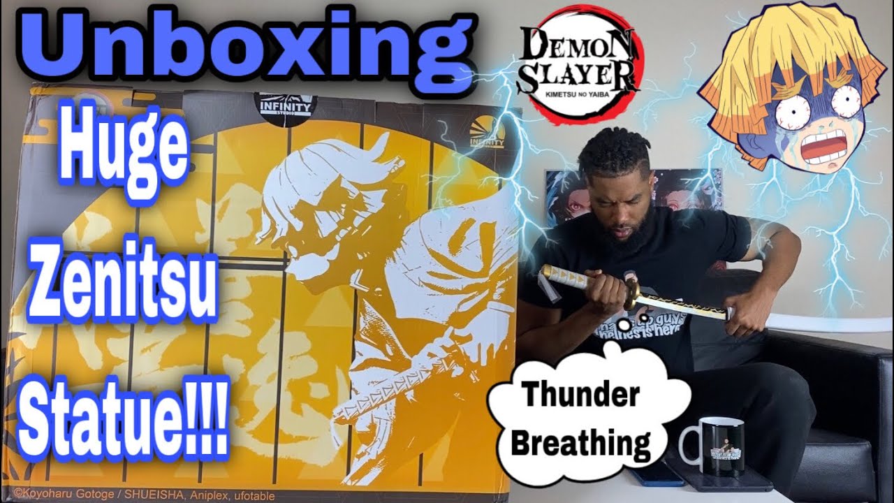 Unboxing! HUGE Zenitsu Statue with LIGHT Up Features | Demon Slayer | 1/4 Scale By Infinity Studio