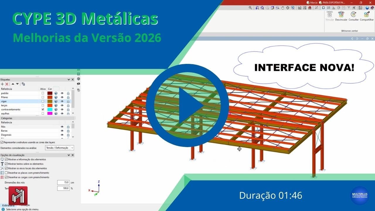 CYPE 3D Metálicas: Apresentação de Melhorias na Versão 2026