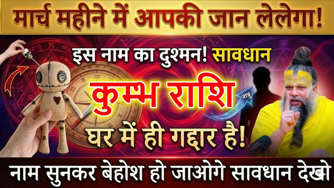 ⚠️कुम्भ राशि 15 मार्च 2026 | इस नाम का दुश्मन आपकी जान ले लेगा! घर में ही गद्दार छुपा है सावधान 😱