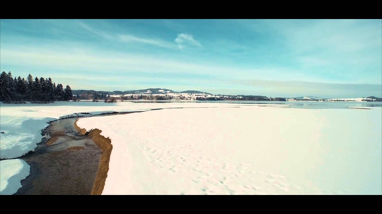 Brunnen am Forggensee im Winter