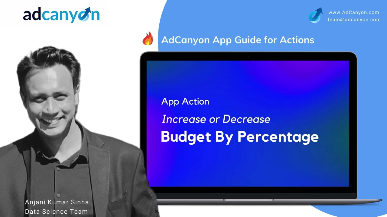 AdCanyon PPC App Actions: Increase or Ddecrease Budget by Percentage. - for Managing Amazon Ads