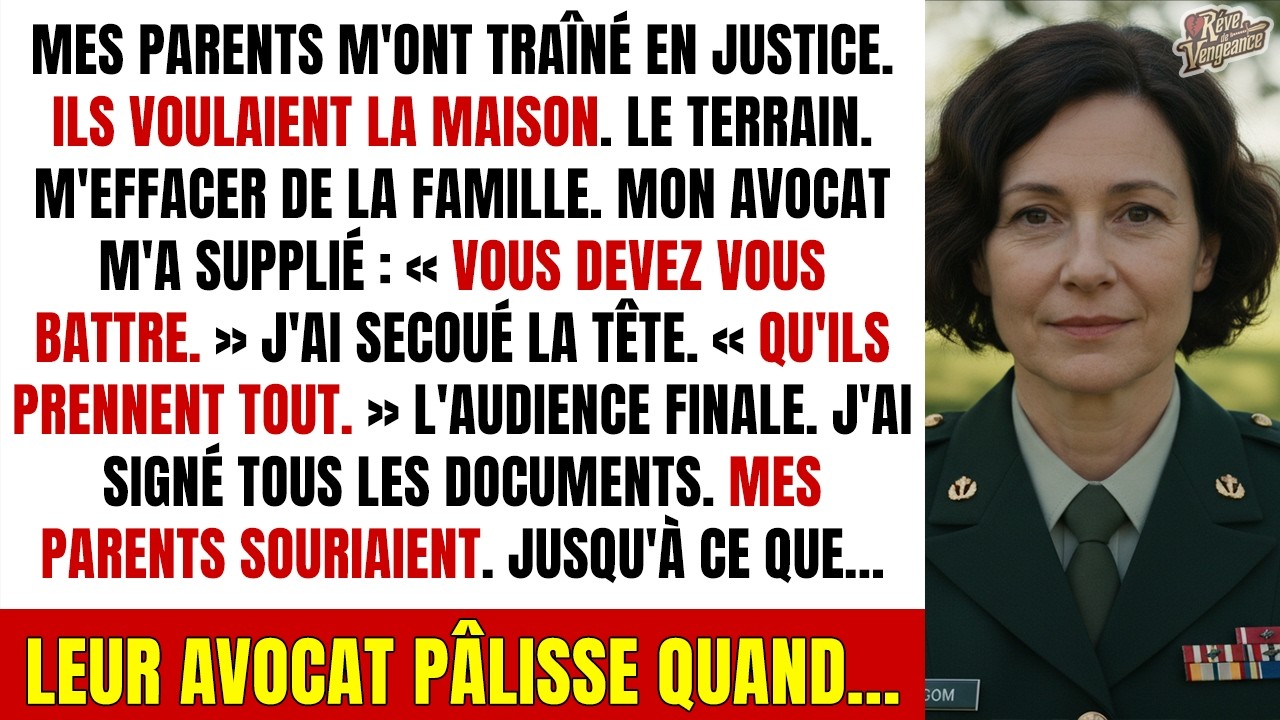 Mes parents m'ont trahie pour une maison. J'ai souri en signant...