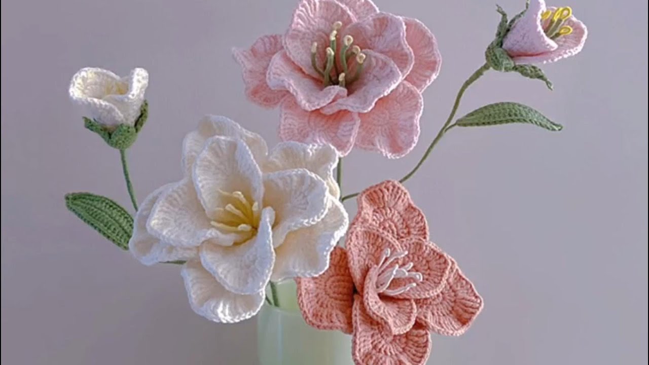 钩织橘梗6-6【Crochet Eustoma lisianthus6-6】 #crochetcrosai #crochet #crochetflowerdesign #flowers