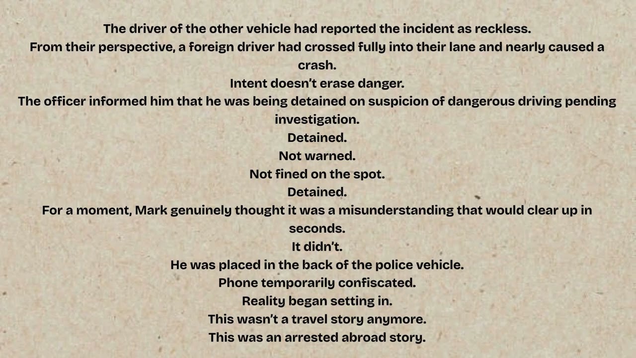 American get arrested in the UK for driving on the wrong side of the road