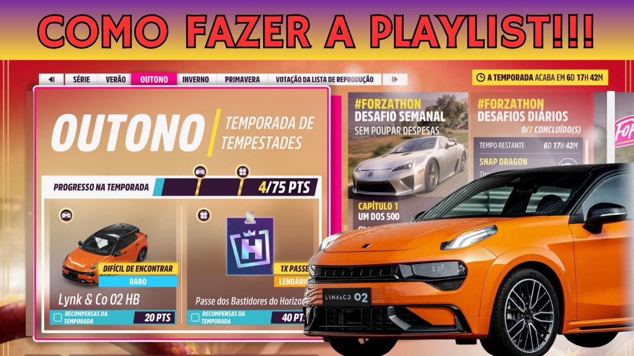 🔥COMO FAZER A PLAYLIST DE OUTONO E GANHAR O LYNK & Co 02 HB NO FORZA HORIZON 5!!!🔥