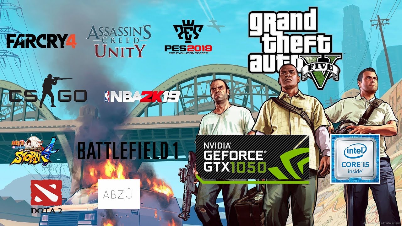 GTX 1050 + i5 8250u 10 Games ( Asus F560UD) Gaming Test