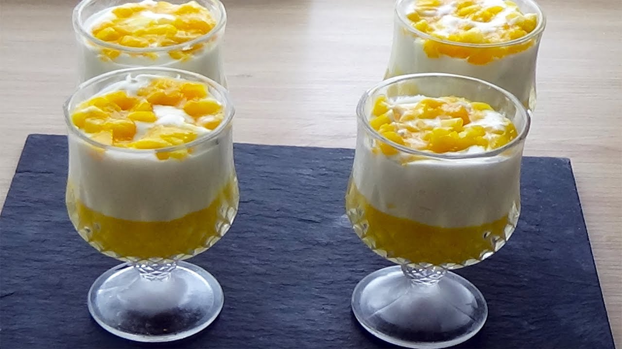 Dessert crémeux à la mangue facile et léger