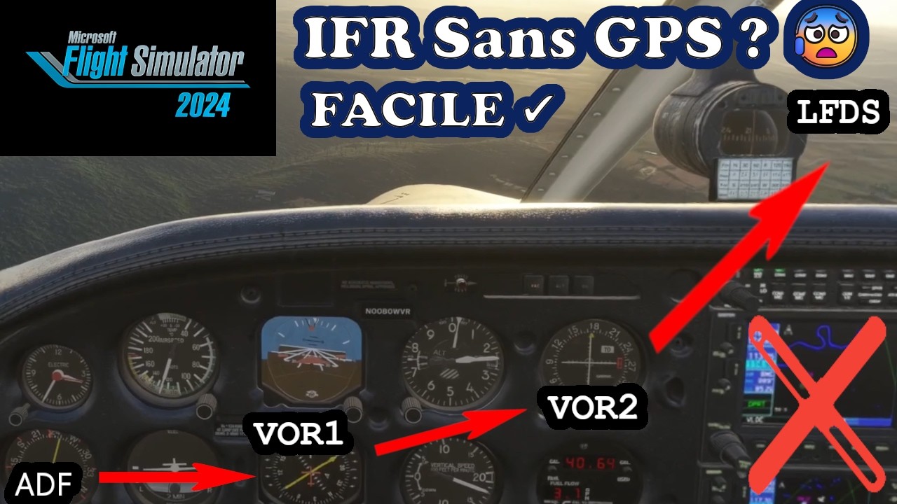 MSFS 2024 – IFR Facile SANS GPS ✈️ ADF & VOR en PA-28 Dakota : Épisode 2