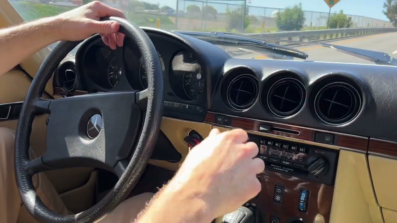 1983 Mercedes Euro 280SL 5 speed driving video