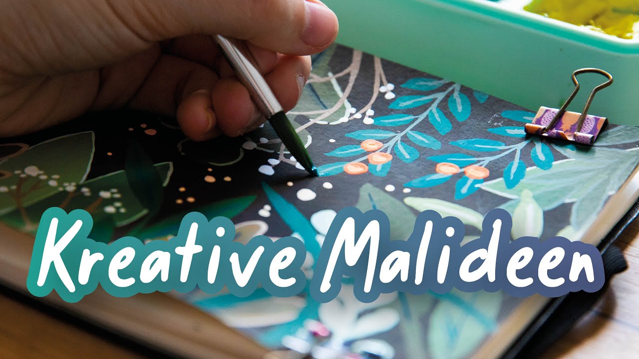 4 Malideen mit Acrylfarbe und Gouache