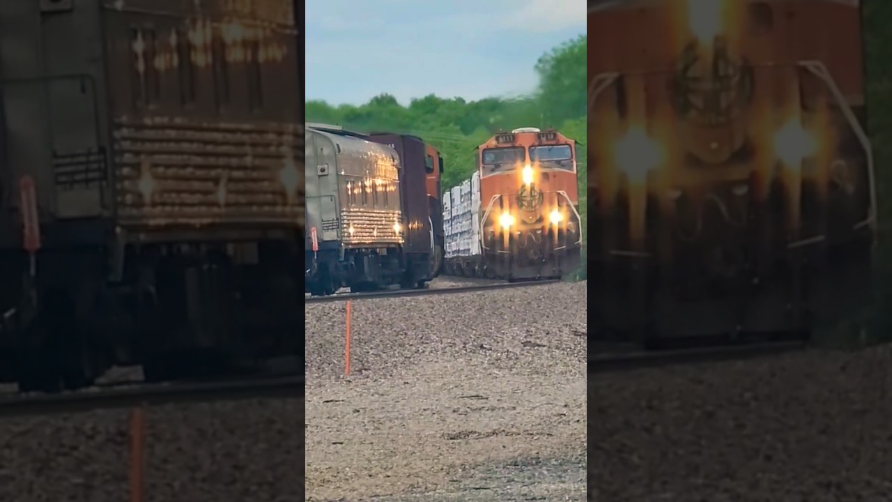 EB GEOMETRY TRAIN MEETS WB MANIFEST! #trains #bnsfrailway #bnsfrailroad