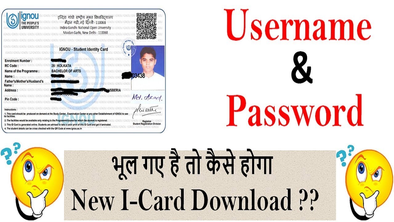 IGNOU I-CARD || WHAT TO DO IF YOU FORGET USERNAME AND PASSWORD??[COMPLETE DETAILS]