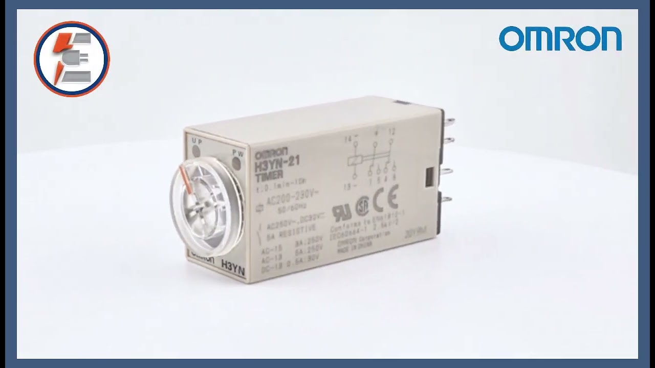 Omron H3YN-21 Timer Relay | 200-230VAC 2-Contact DIN Rail Panel Mount Industrial Timer