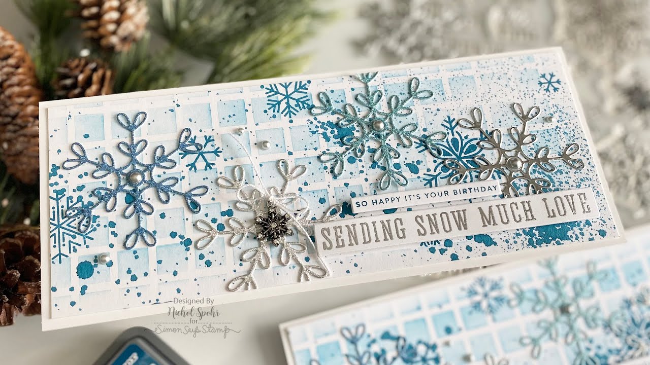 Make a Monochromatic Snowflake Winter Birthday Card!