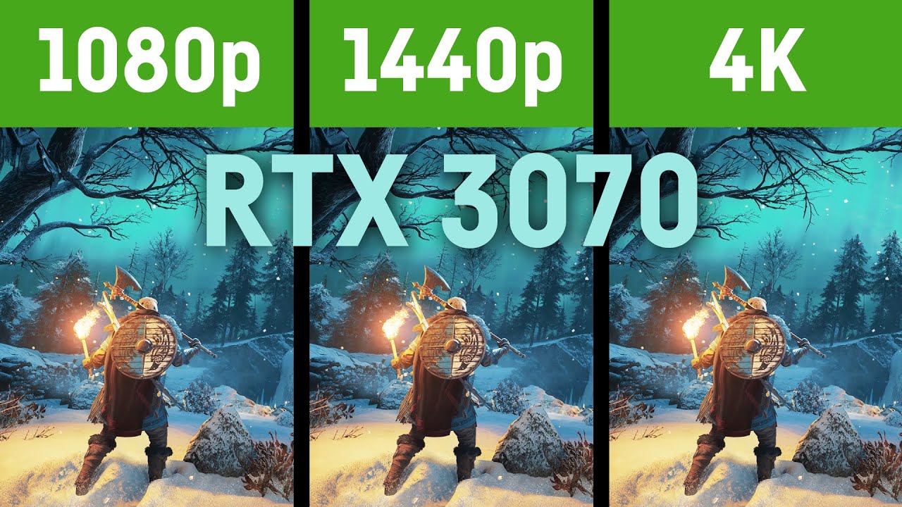 RTX 3070 // 1080p против WQHD против 4k // в 12 играх