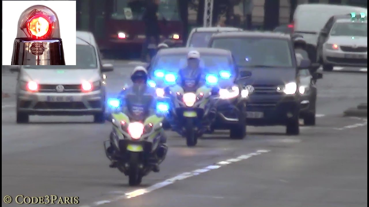 Police Motorcycle Escort French Minister - Paris
