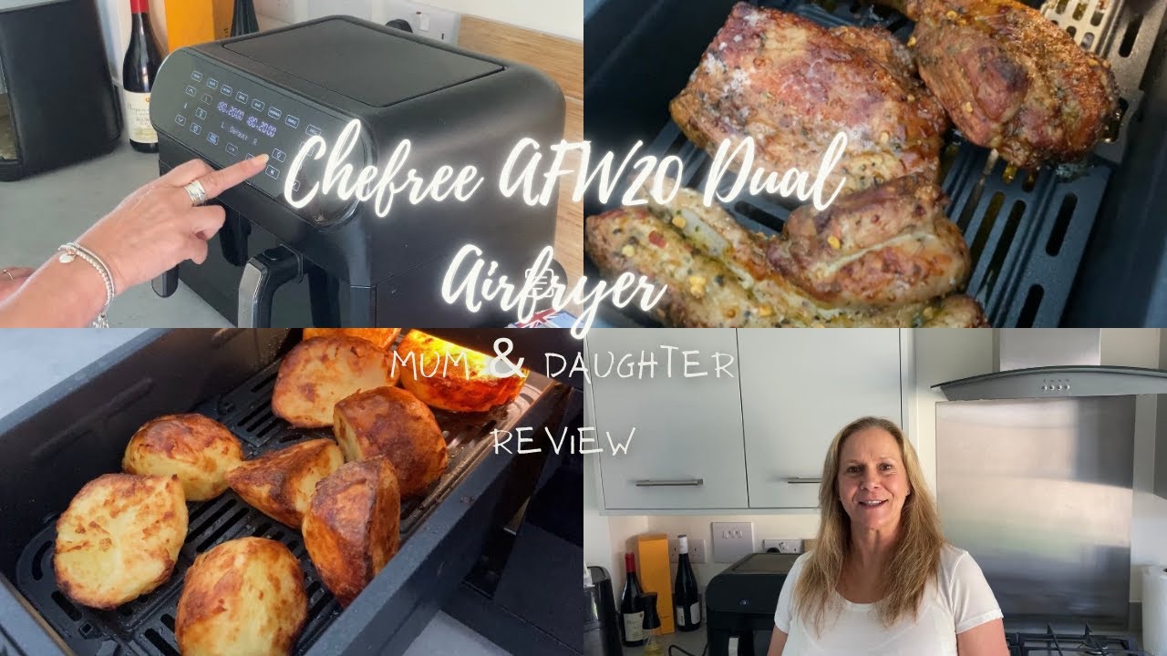 🍔🥩COOKING WITH THE CHEFREE AFW20 DUAL BASKET AIR FRYER. MUM AND DAUGHTER REVIEW. ULTENIC.🥩🍔