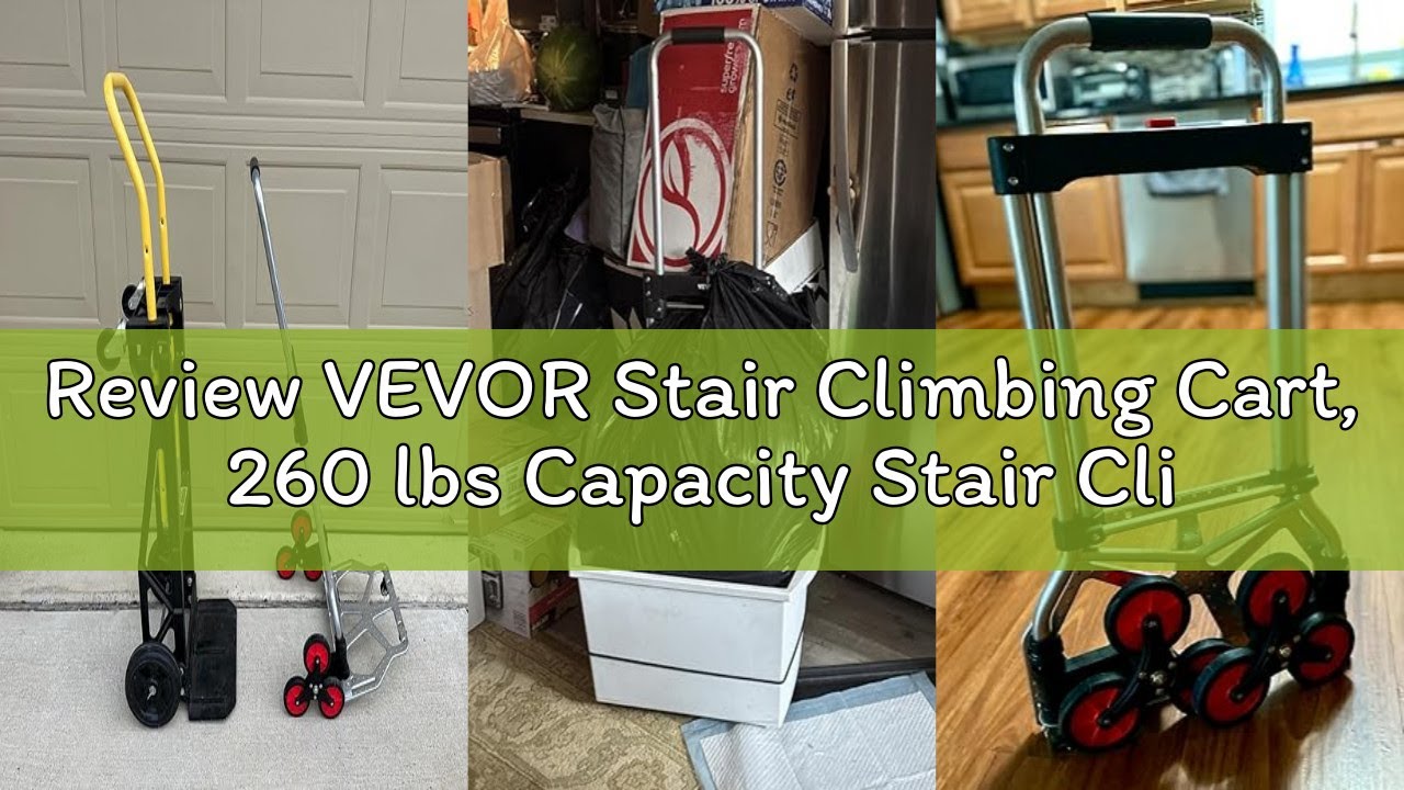 Review VEVOR Stair Climbing Cart, 260 lbs Capacity Stair Climber Hand Truck and Dolly, Heavy-Duty Fo