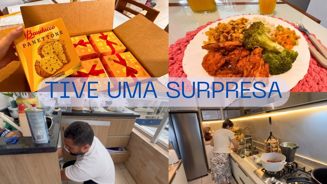TIVE UMA SURPRESA, AINDA BEM QUE ELE ARRUMOU, ALMOÇO FRESQUINHO, CHEGOU A CAIXA QUE ESPERAVA 