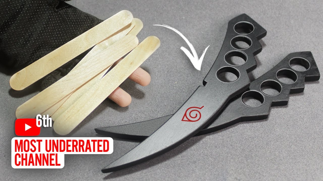 Easiest way on How I make Asuma Kunai (Chakra Blade) using Popsicle sticks [Free Template]