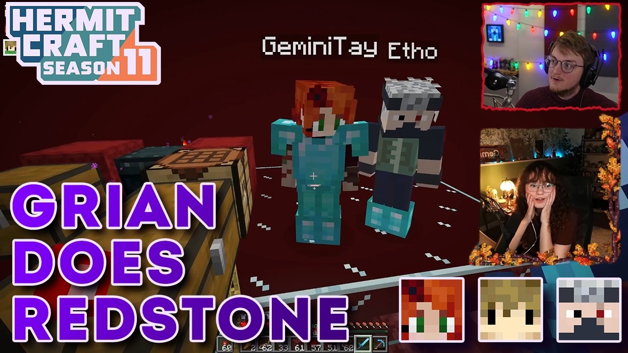 Redstone with @Grian ft. @GeminiTayMC, @xBCrafted & @EthosLab | Stream Clips | Hermitcraft Season 11