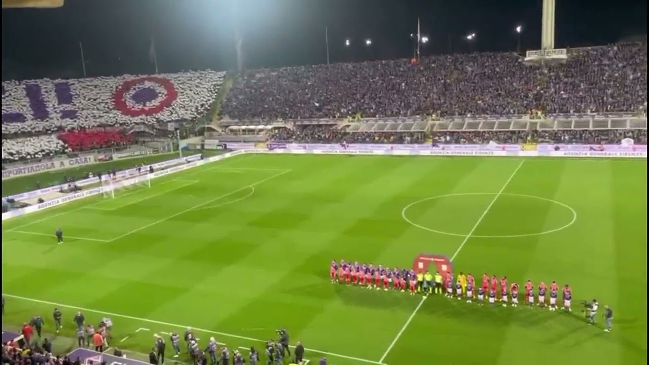 Coreografia Fiorentina-Cremonese semifinale Coppa Italia
