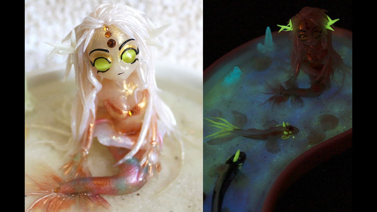 Mermaid Polymer Clay Tutorial - Fantasy Glow in the Dark Pond