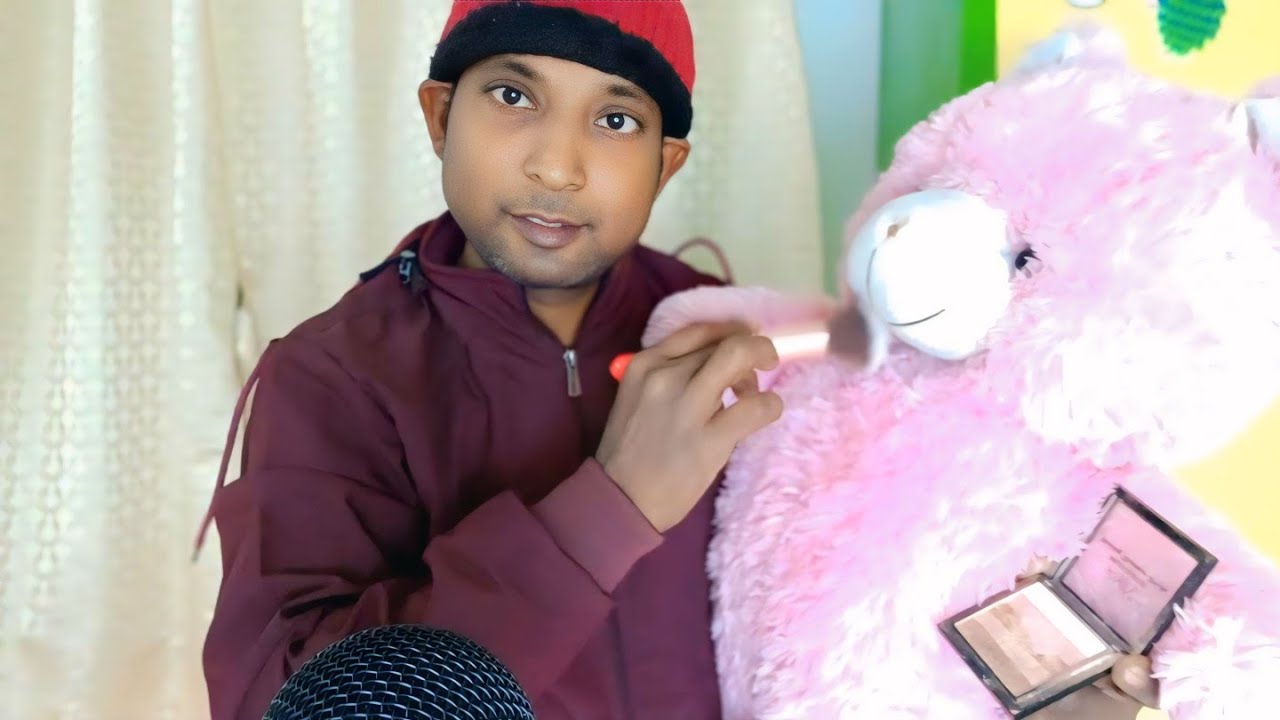 ASMR  ultimate teddy bear  Massage  and makeup, get ready for the most Relaxing