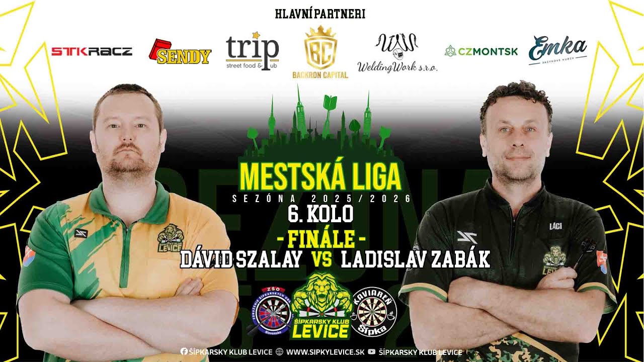 6.Kolo - 1.Levická Šípkarska Mestská Liga 25/26 - FINÁLE - Dávid Szalay VS Ladislav Zabák