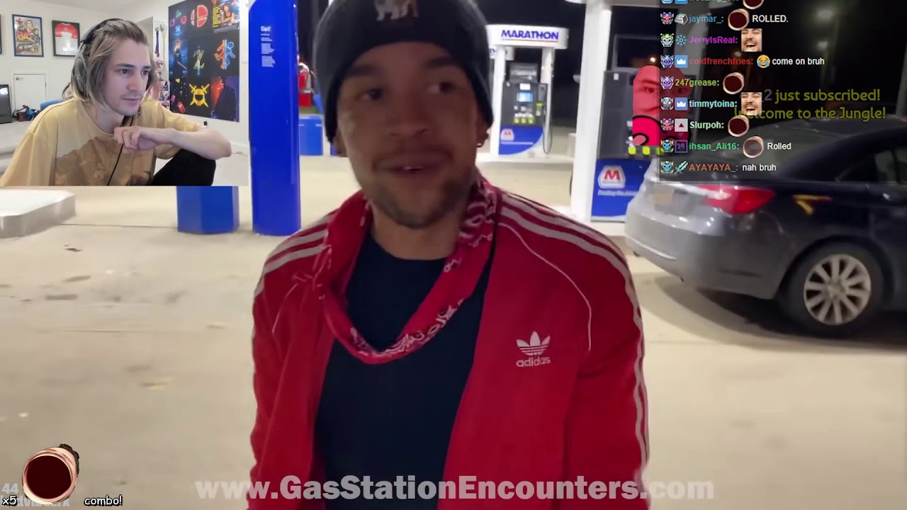 xQc reacts to Gas Station Encounters with chat