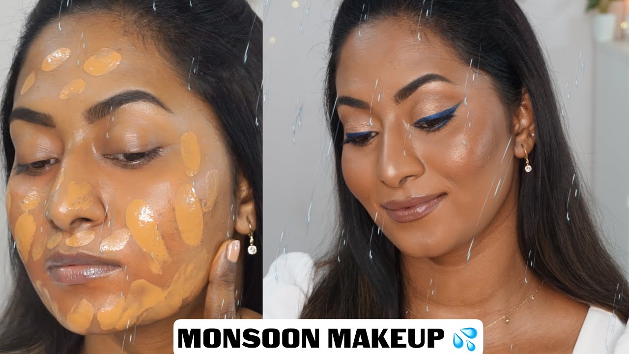 Smudge proof MONSOON MAKEUP with a pop of color 💙