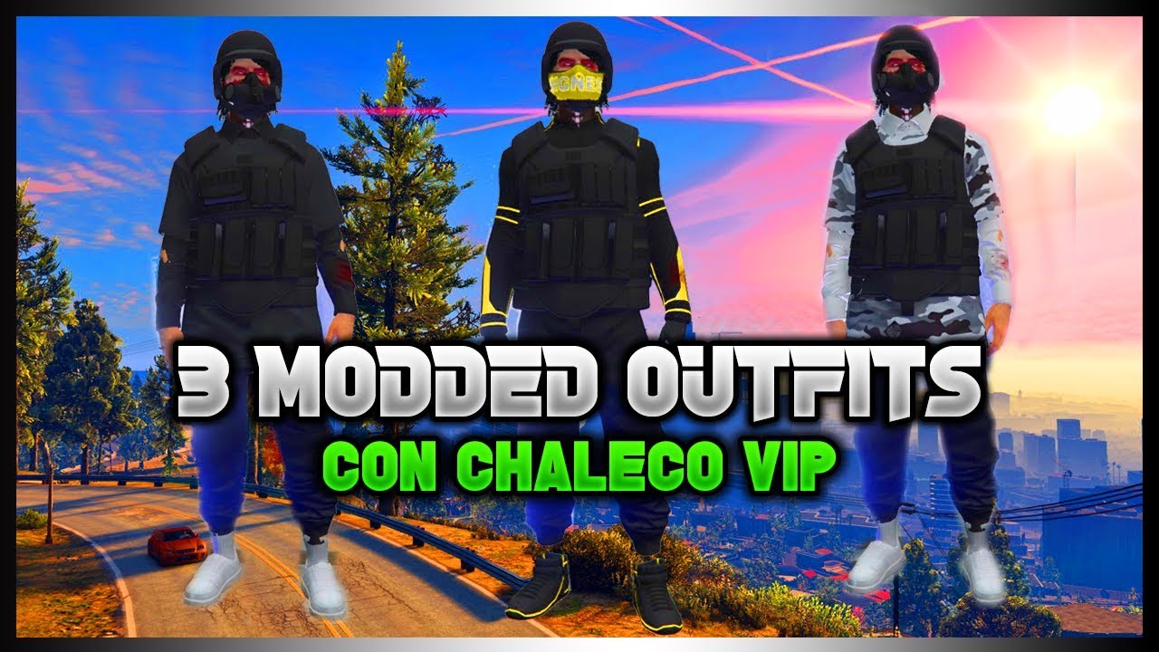 3 CONJUNTOS HACKER BRUTAL CON CHALECO VIP Y JOGGER EN GTA V ONLINE 1.44