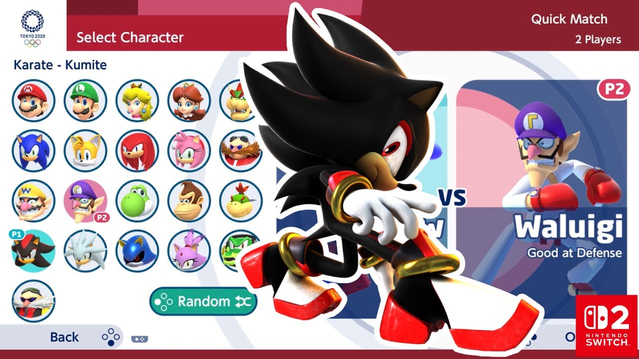 MARIO AND SONIC AT TOKYO 2020 | Gameplay (2 Players) | Shadow VS Waluigi