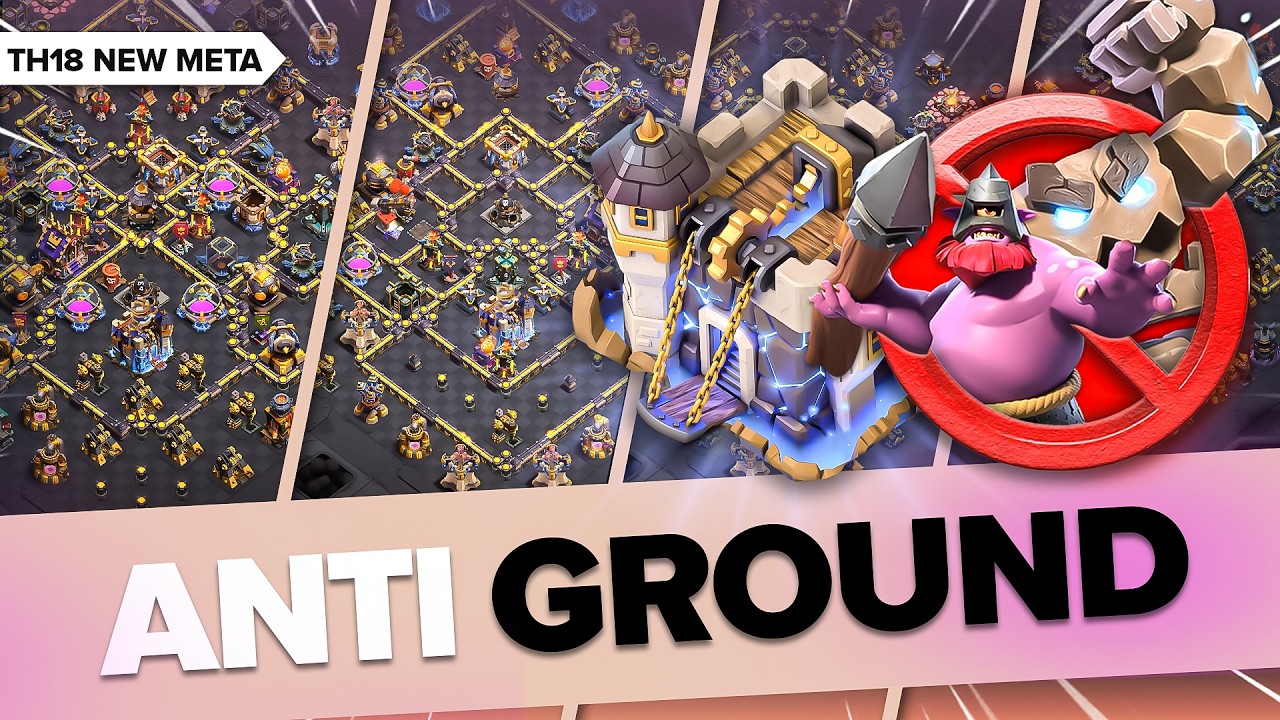 Top 10 TH18 ANTI-GROUND Bases 2026 | Best War, CWL & Ranked Mode Layouts