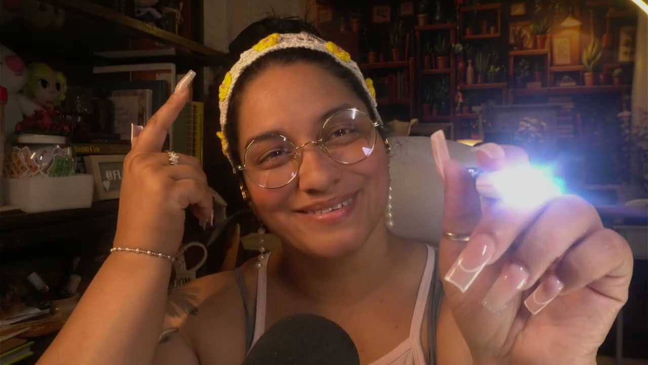 ASMR Personal Attention Tracing your face and taking things out of your eyes