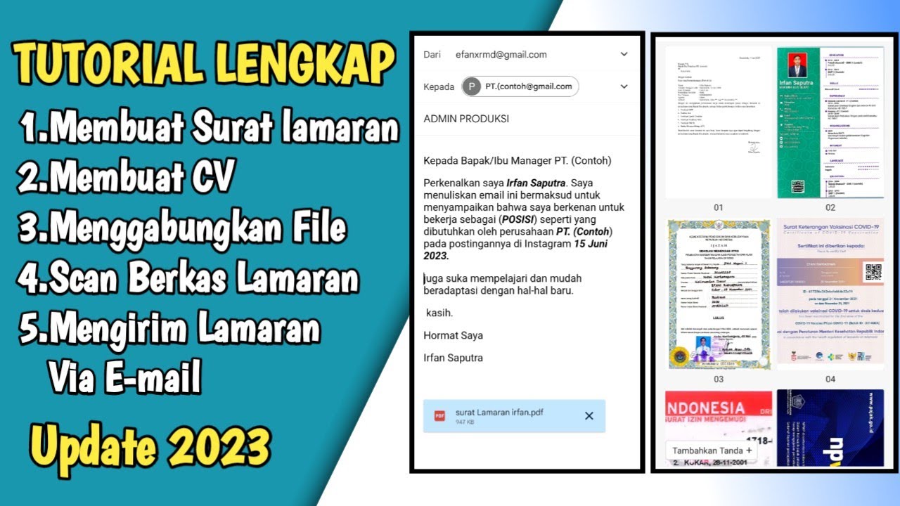 Cara membuat lamaran kerja pdf lengkap via email