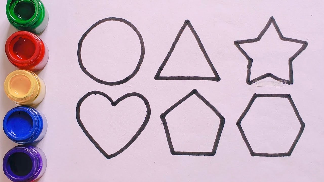 2d Shapes drawing activity learning video | Learn colors name with shapes drawing, part- 98