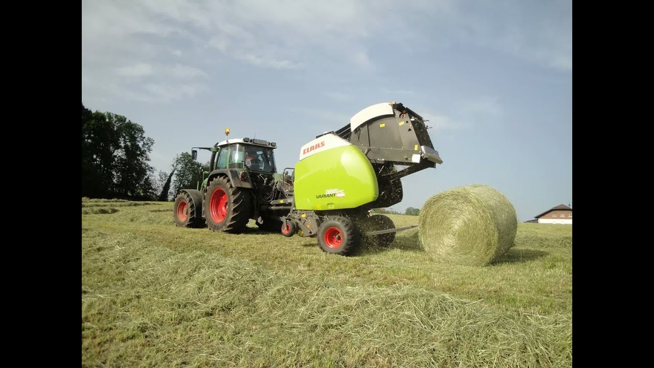 Heu Pressen 2014 Fendt 414 mit Claas Variant