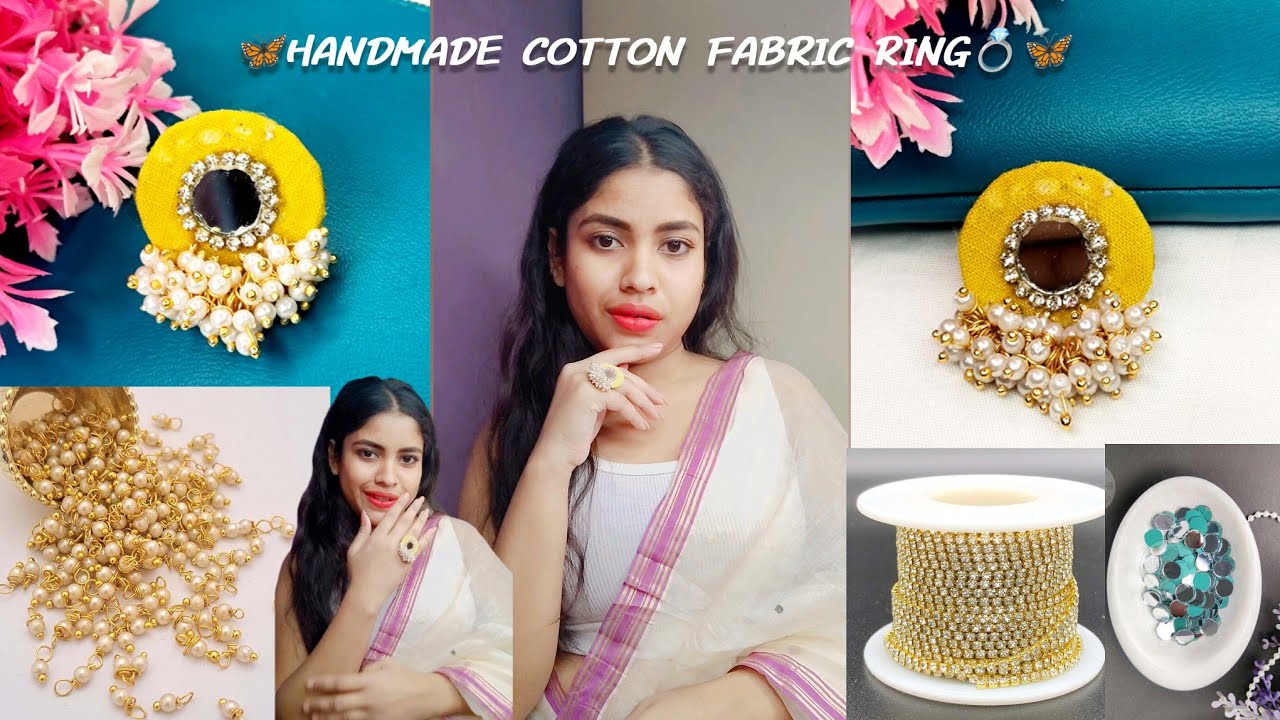 Handmade Ring Using Cotton Fabric😍 | Easy DIY Jewelry Making#handmade#trending#jewellery#viralvideo