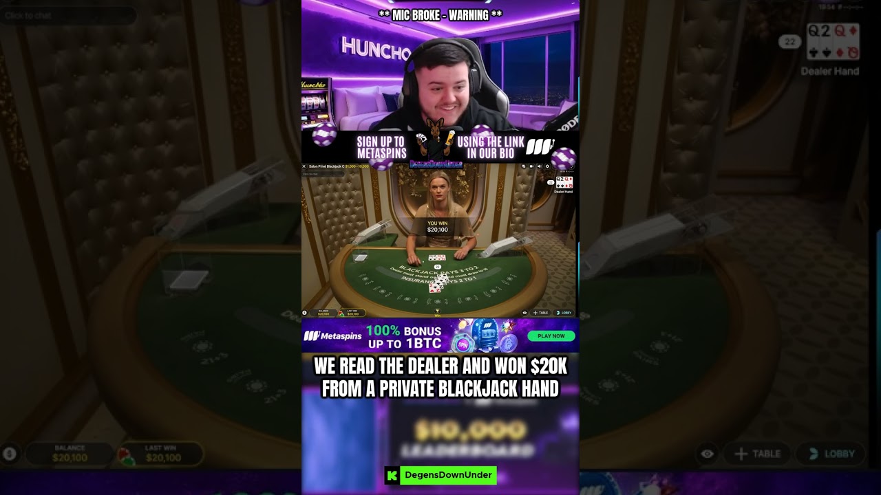 $20K BLACKJACK WIN ON PRIVATE ALL IN HAND!