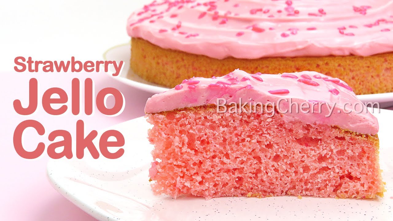 HOW TO MAKE STRAWBERRY JELLO CAKE RECIPE | DIY Yummy and Fluffy Dessert | Pink Cake | Baking Cherry