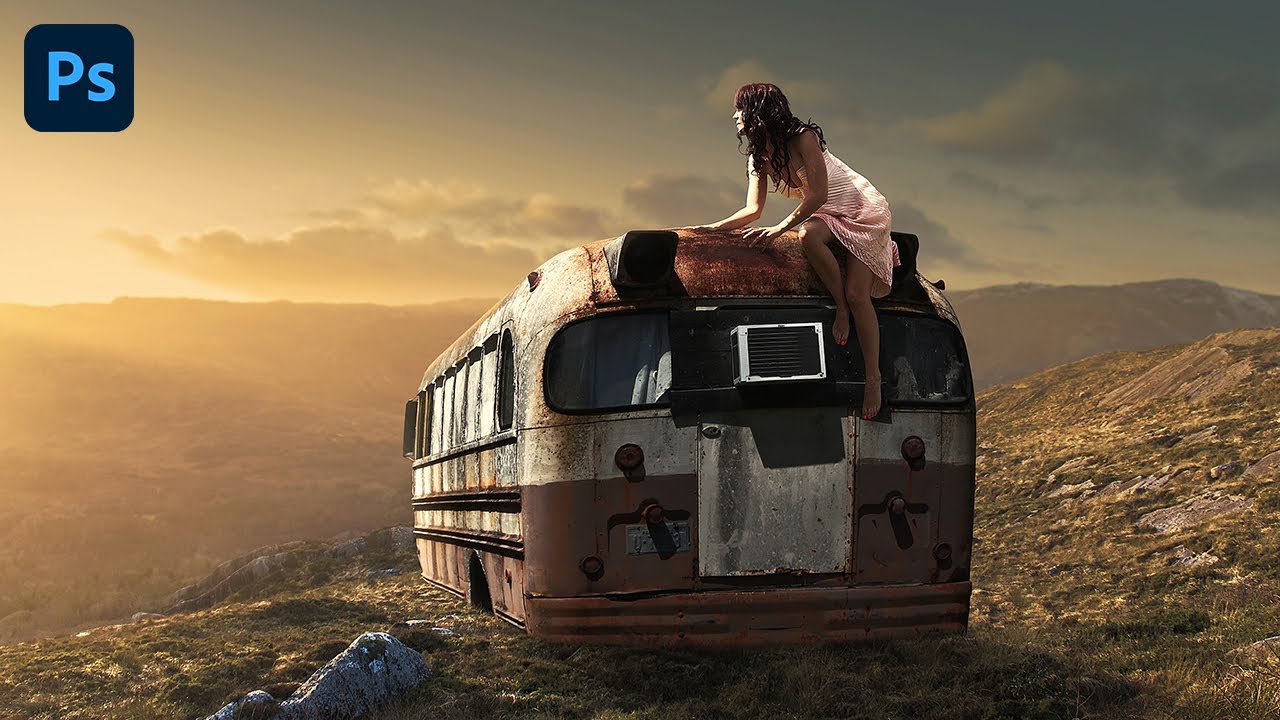 Photoshop Beginners - Create a Rusty Old Bus Photo Manipulation