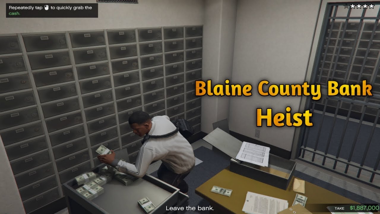 GTA 5 | Blaine County Bank Heist Mod + Five Star Cop Battle | No Commentary